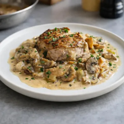 Médaillons de porc à la sauce crémeuse aux champignons