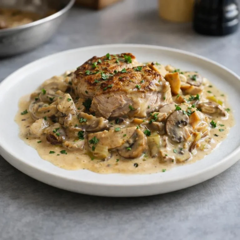 Médaillons de porc à la sauce crémeuse aux champignons