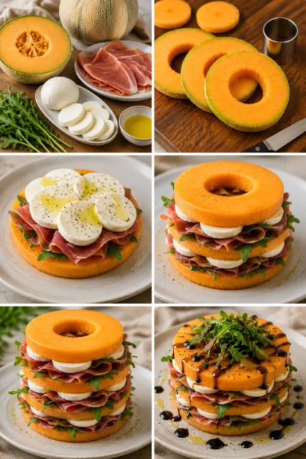 Melon rôti farci au chèvre miel et noix