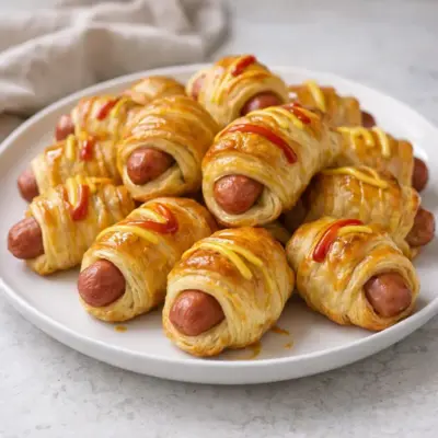 Mini croissants au hot-dog (pâte feuilletée) : la recette facile