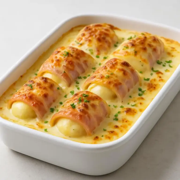 Mini croque-monsieur aux pommes de terre et dés de jambon en gratin (roulés en forme de “mille-feuille”)
