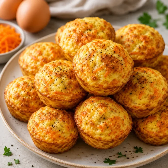 Mini muffins salés carotte, oignon et épices