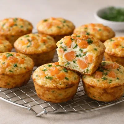 Recette mini muffins salés au saumon et aneth