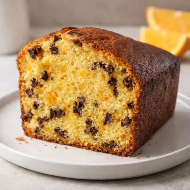 Moelleux à l’orange aux pépites de chocolat, fondant