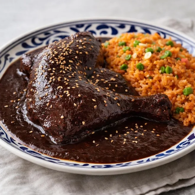 Mole poblano authentique : sauce chocolat-chili au poulet