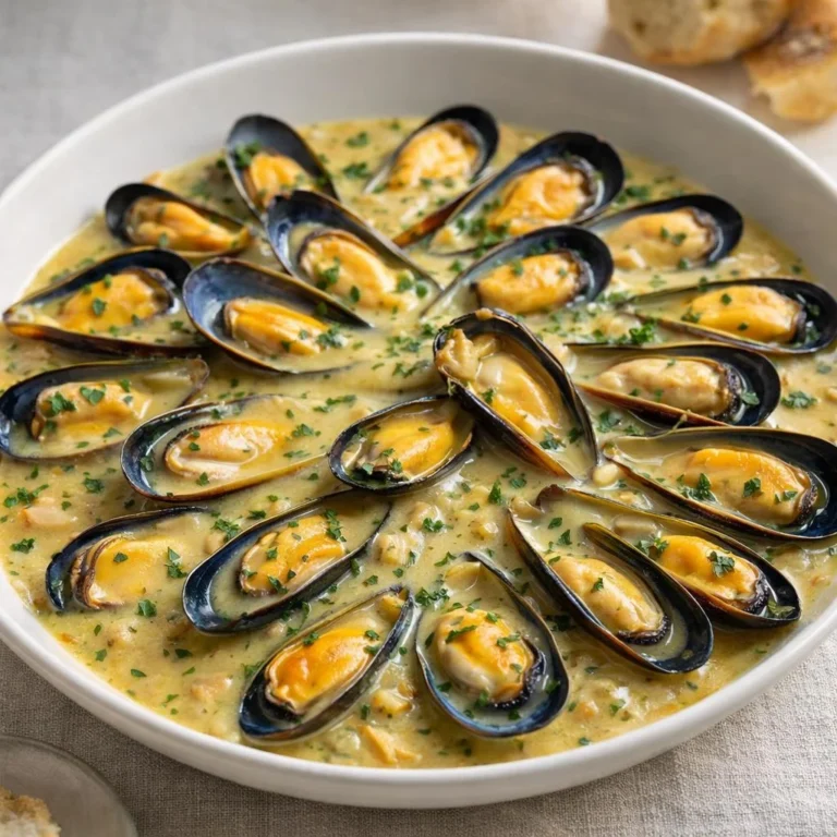 Mouclade charentaise : moules au vin blanc & crème