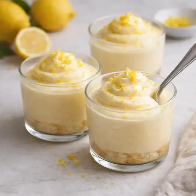 Mousse citron mascarpone légère aux blancs en neige, en verrines