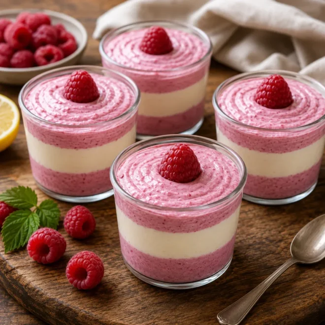 Mousse mascarpone framboises sans cuisson
