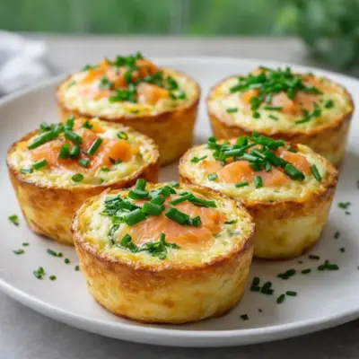Muffins salés au saumon fumé : mini-quiches faciles