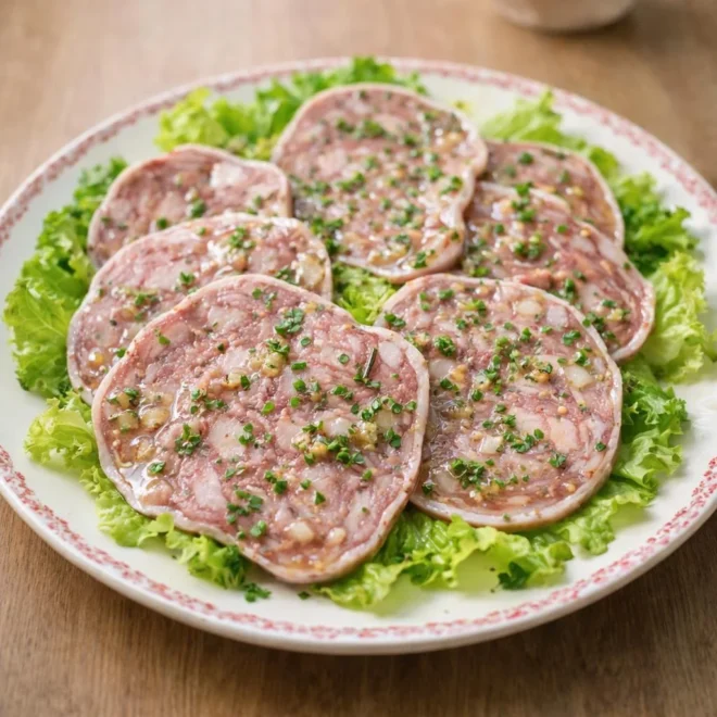 Museau de porc froid à la vinaigrette aux échalotes (style charcutier)