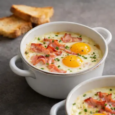 Recette œufs cocotte jambon jaune coulant