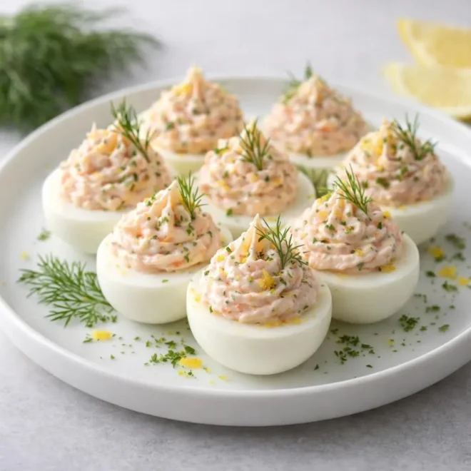 Recette d'œufs durs farcis à la truite fumée et citron