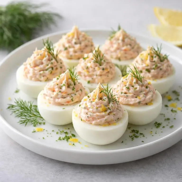 Œufs durs farcis à la truite fumée et citron