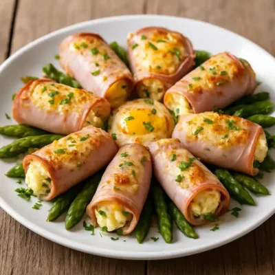 Œufs roulés au jambon gratinés : cœur fondant & doré