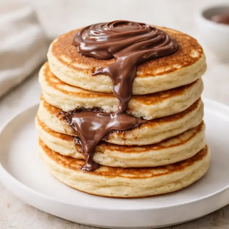 Pancakes moelleux au Nutella, cœur fondant et topping gourmand