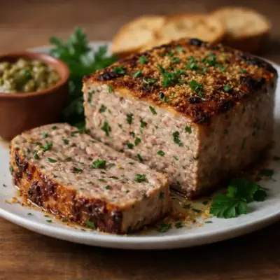 Pâté de campagne au porc maison, cuisson au four et chapelure croustillante