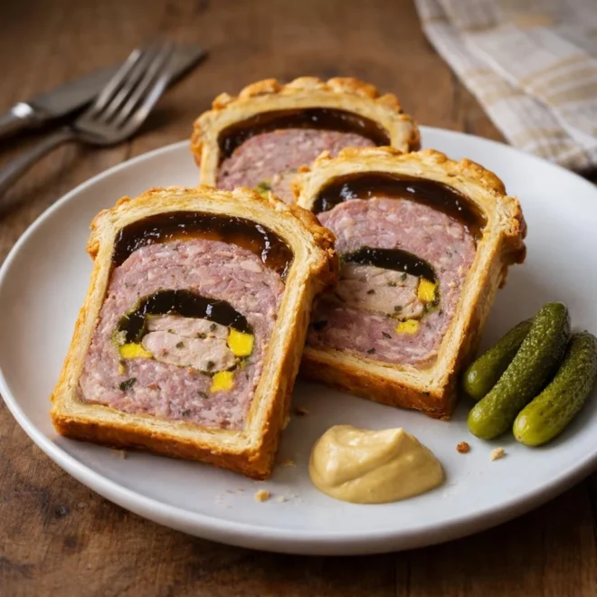 Pâté de porc en croûte (servi froid) à la gelée