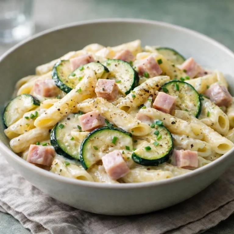 Pâtes crémeuses aux courgettes et jambon | Recette facile