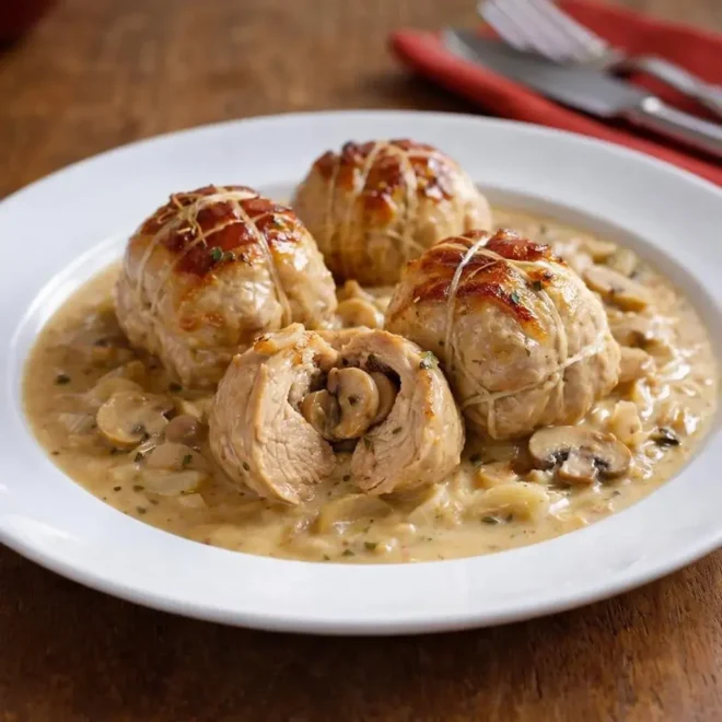 paupiettes de veau à la crème fraîche : sauce onctueuse