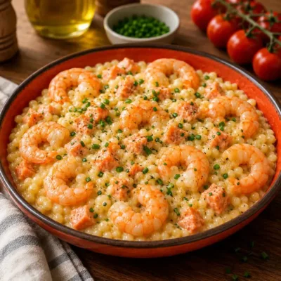Perles Crémeuses aux Crevettes et Saumon