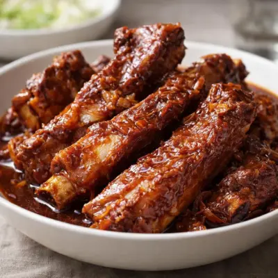 Petites côtes de porc sauce adobo, piment & vinaigre
