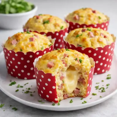 Petits cakes au jambon et Vache qui rit (moelleux)