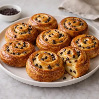 Recette escargots feuilletés au chocolat, moelleux et dorés