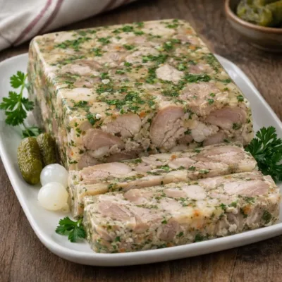 pieds de porc désossés en gelée persillée : recette