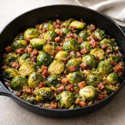 Poêlée de choux de Bruxelles aux lardons : recette facile