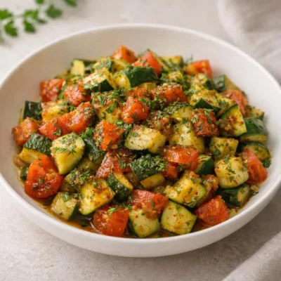 Recette poêlée de courgettes et tomates à l’ail