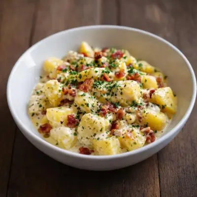 Pommes de terre crémeuses façon carbonara : recette