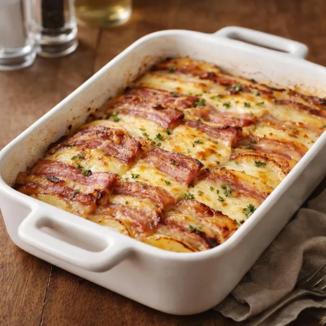 Pommes de terre des vendangeurs à l’ancienne au lard