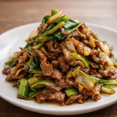 Porc sauté au poireau sauce soja : tendre & express