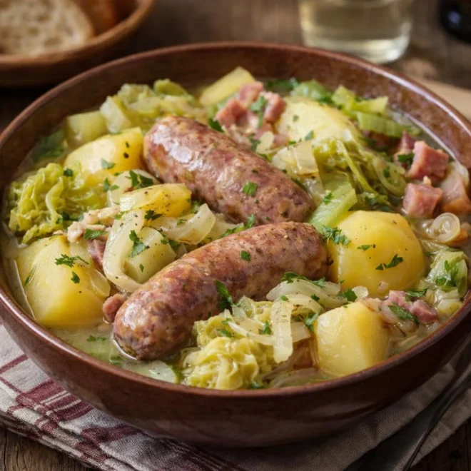 Potée Auvergnate traditionnelle (chou, pommes de terre et saucisses)