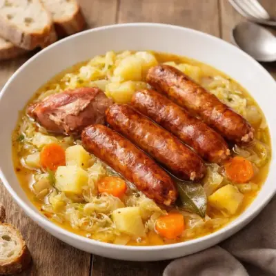 Recette potée lorraine au chou et saucisses fumées