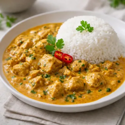 Curry au poulet au lait de coco crémeux (rapide)