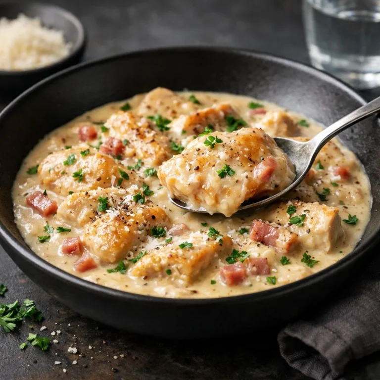 Poulet carbonara au parmesan : sauce crémeuse en 30 min