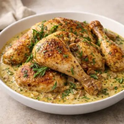 Poulet fermier à la moutarde et à l’estragon