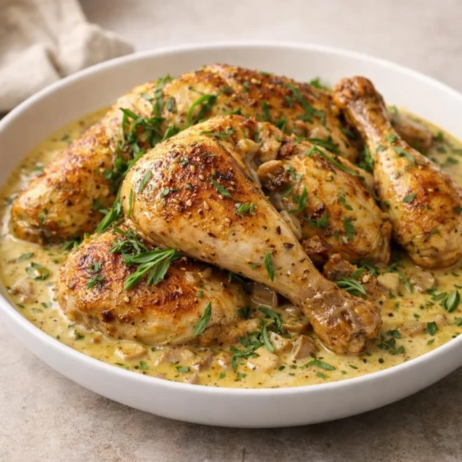 Poulet fermier à la moutarde et à l’estragon