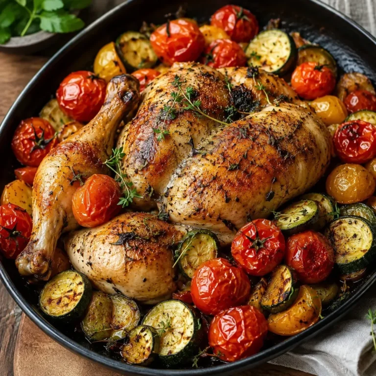 Poulet rôti aux tomates cerises et courgettes : la recette facile et gourmande au four