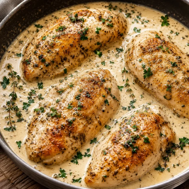 Recette poulet sauce Boursin crémeux à l’ail