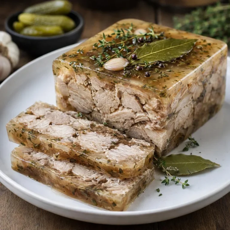 pressé de porc au thym ail laurier en gelée
