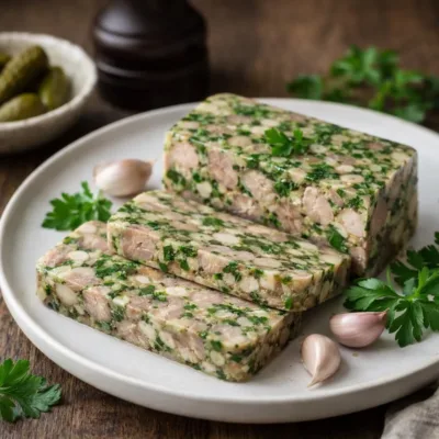 Pressé de porc froid au persil et à l’ail