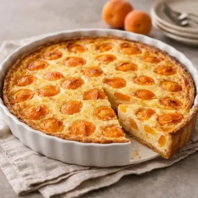 Quiche aux abricots : crème vanillée moelleuse