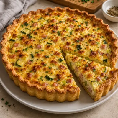 Quiche Courgettes, Lardons et Fromage