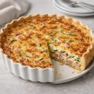 Recette quiche jambon courgettes comté (croustillante)