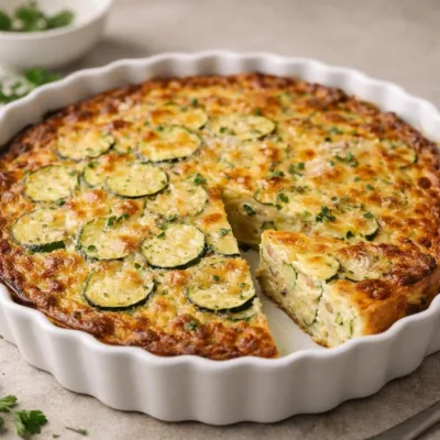 Quiche légère aux courgettes : jambon & emmental