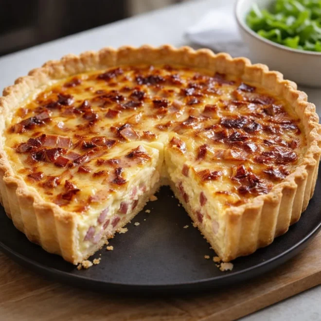 Recette quiche lorraine classique : pâte croustillante