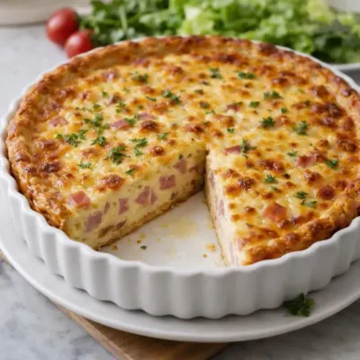 Recette quiche lorraine maison : jambon & emmental