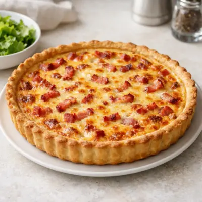 Recette quiche lorraine traditionnelle crémeuse